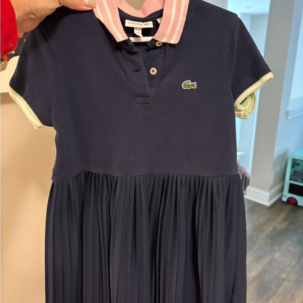 Lacoste Navy Polo with Pink Accents
